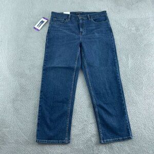 Calvin Klein Womens Straight Leg Dark Blue Jeans Size 14  NWT  4717